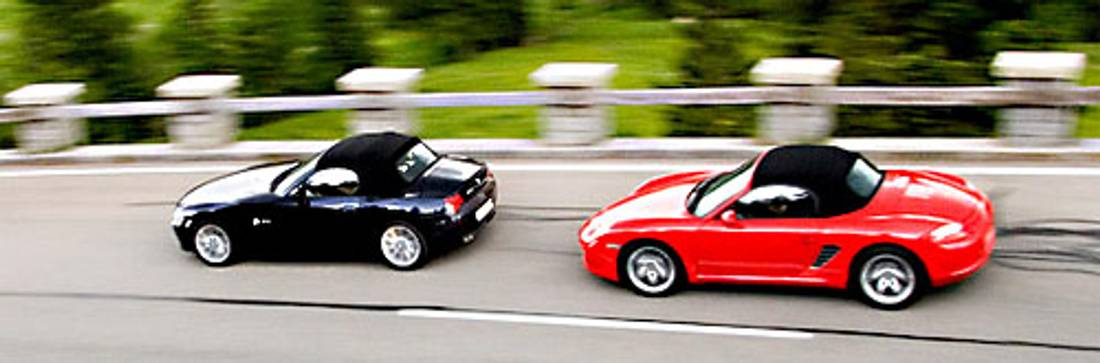 Test comparatif: Porsche Boxster contre BMW Z4 3