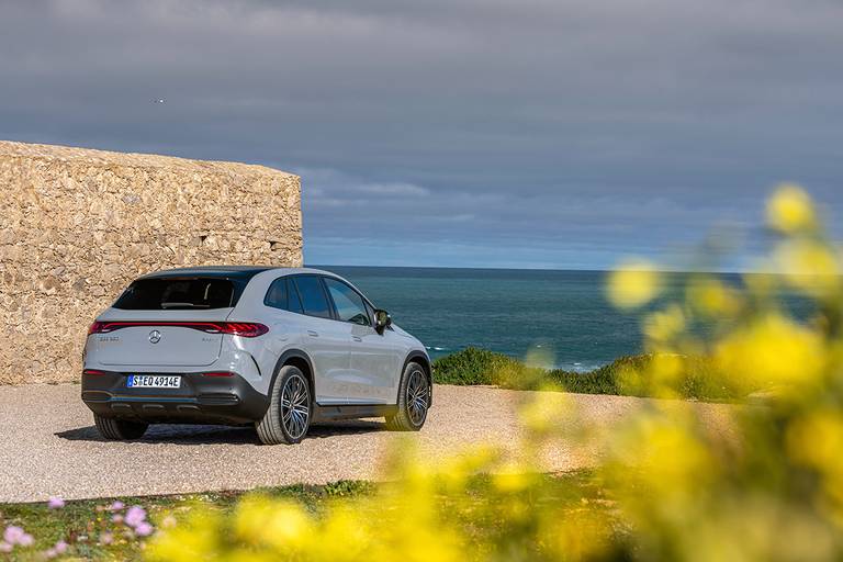 Mercedes EQE SUV (2023) static, rear view