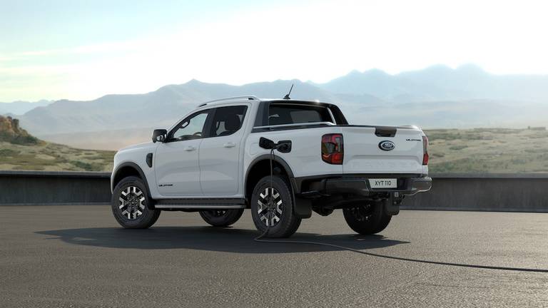 Ford Ranger PHEV (2023) static, rear view