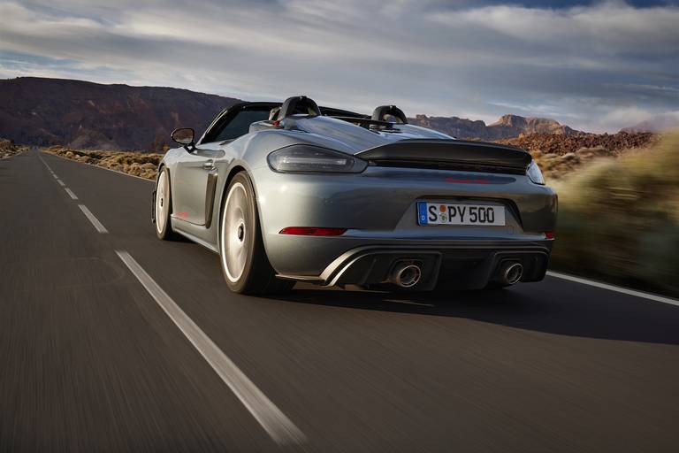 Porsche 718 Spyder RS (2023) dynamic, rear view