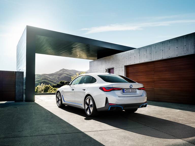 BMW i4 (2023) static, rear view