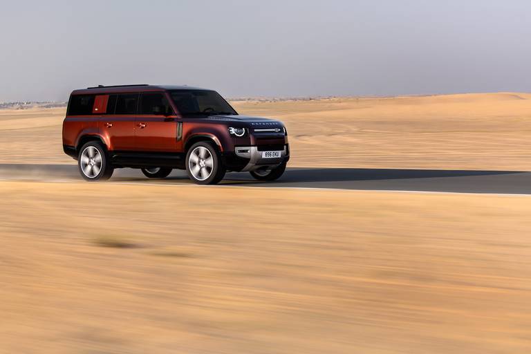 Land Rover Defender 130 (2023) dynamic, front view