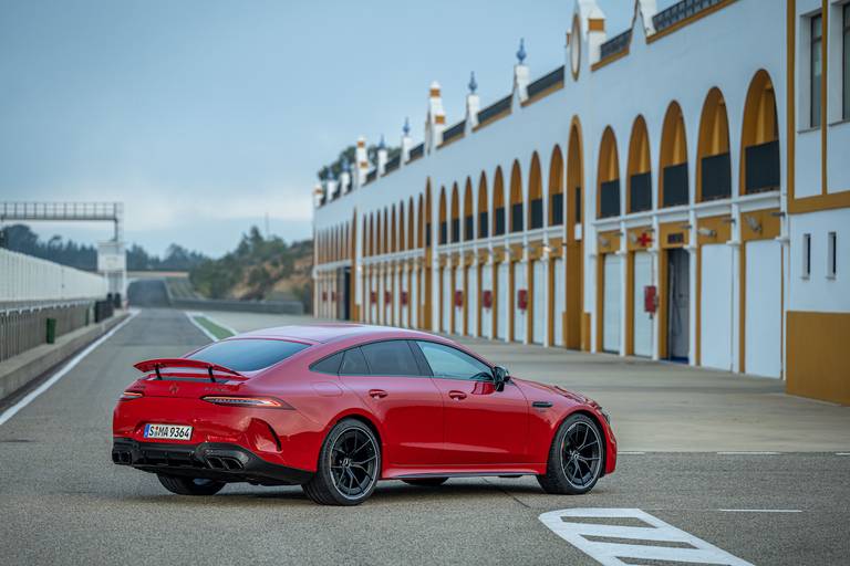Mercedes-AMG GT 63 S E Performance 4-Door Coupé (2023) static, rear view