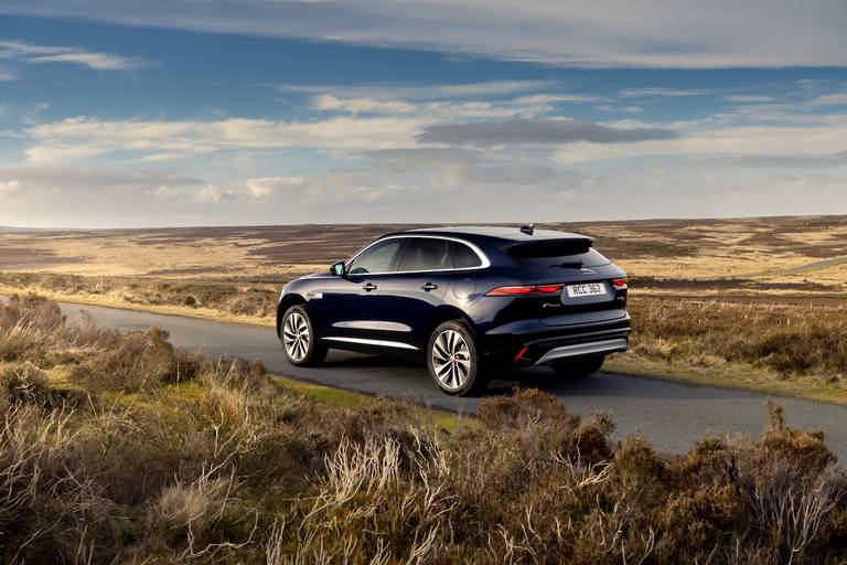 Jaguar F-Pace P400e (2023) static, rear view