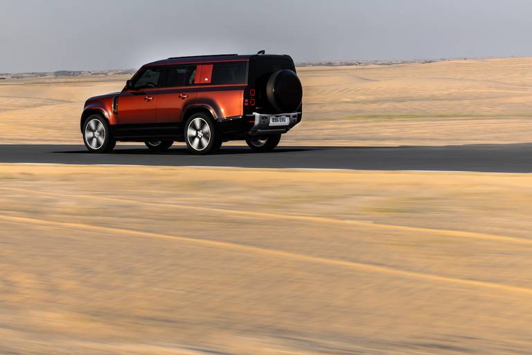 Land Rover Defender 130 (2023) dynamic, rear view