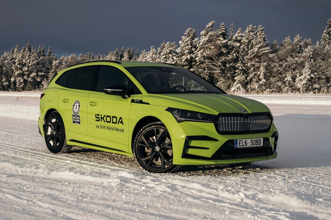 Skoda Enyaq RS iV ijsdrift record