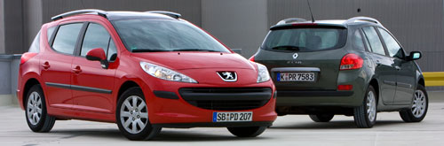 Test comparatif: Peugeot 207 SW vs. Renault Clio Estate - AutoScout24